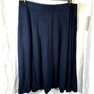 New ModCloth navy flowy A-line midi skirt size women’s 1x